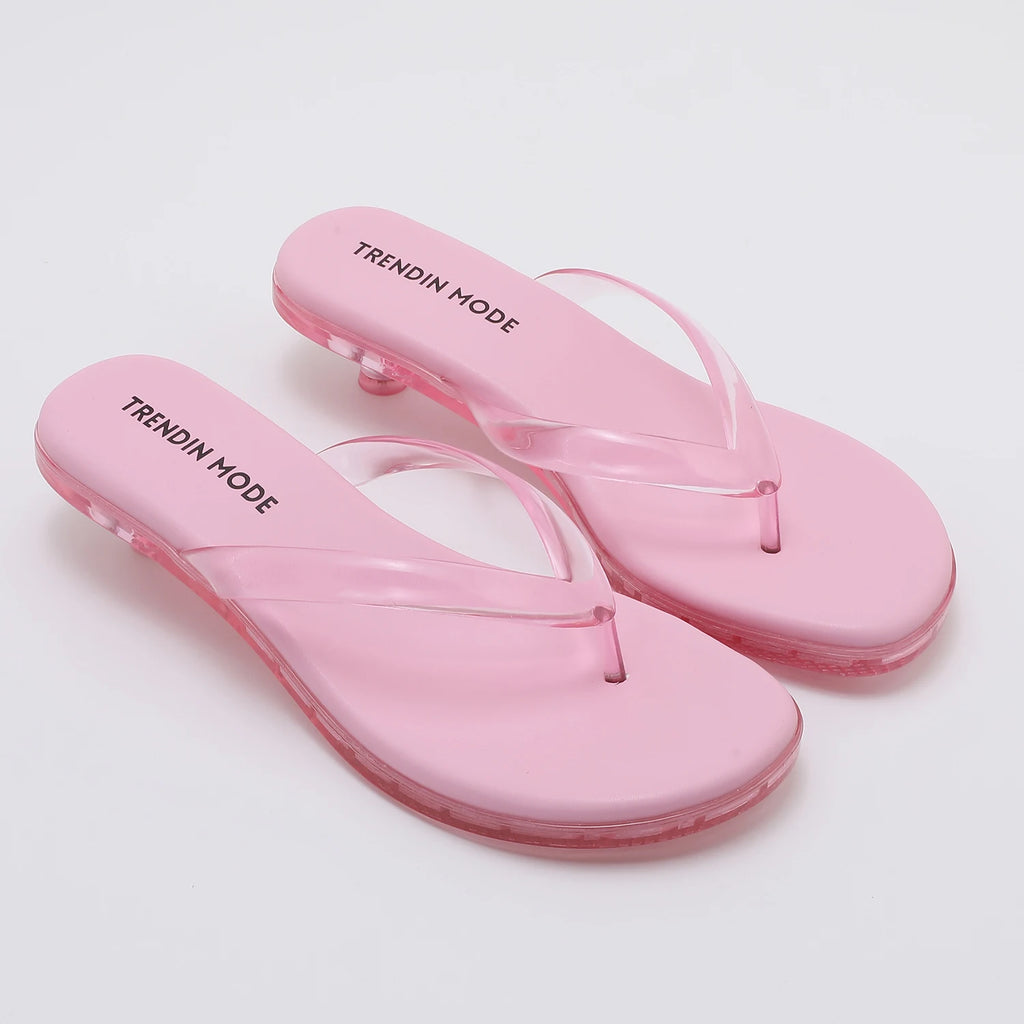 Women's Jelly Thong Low Heel Sandals