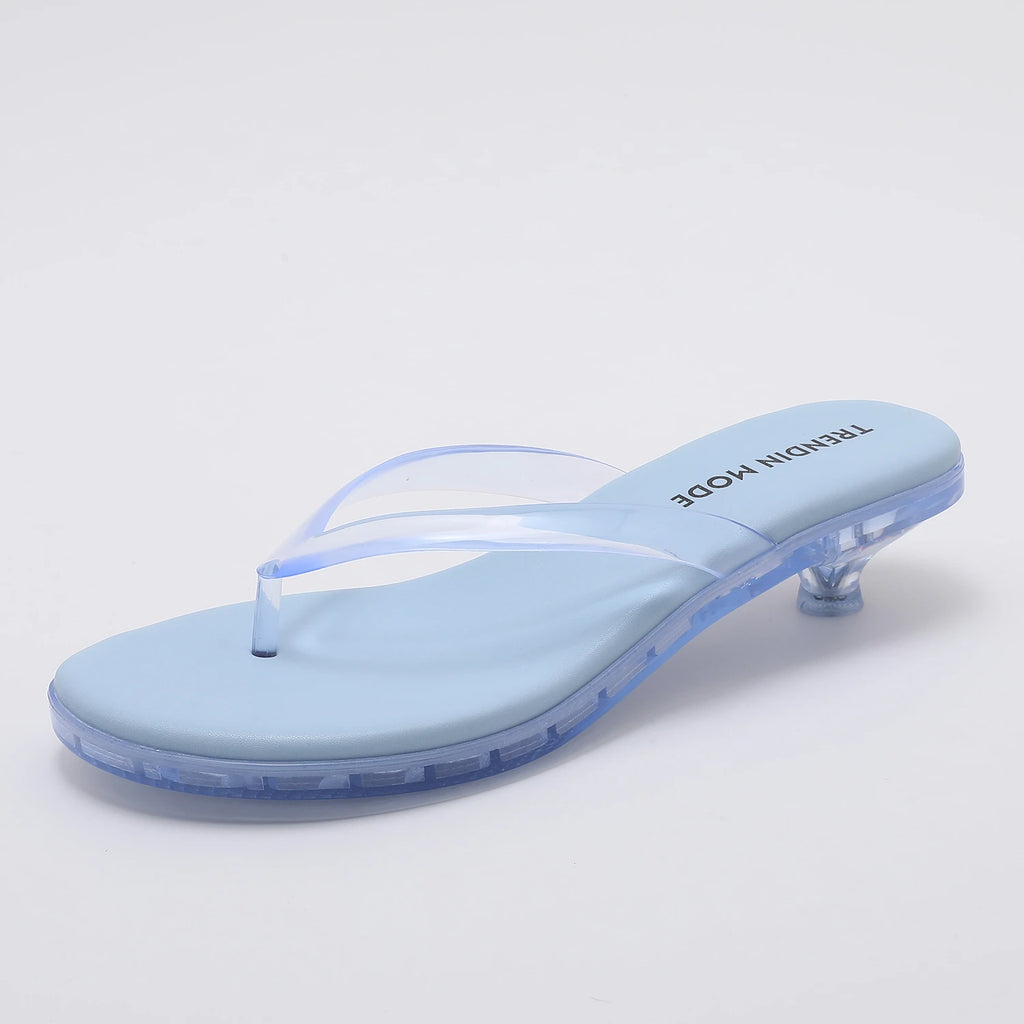 Women's Jelly Thong Low Heel Sandals
