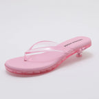 Women's Jelly Thong Low Heel Sandals