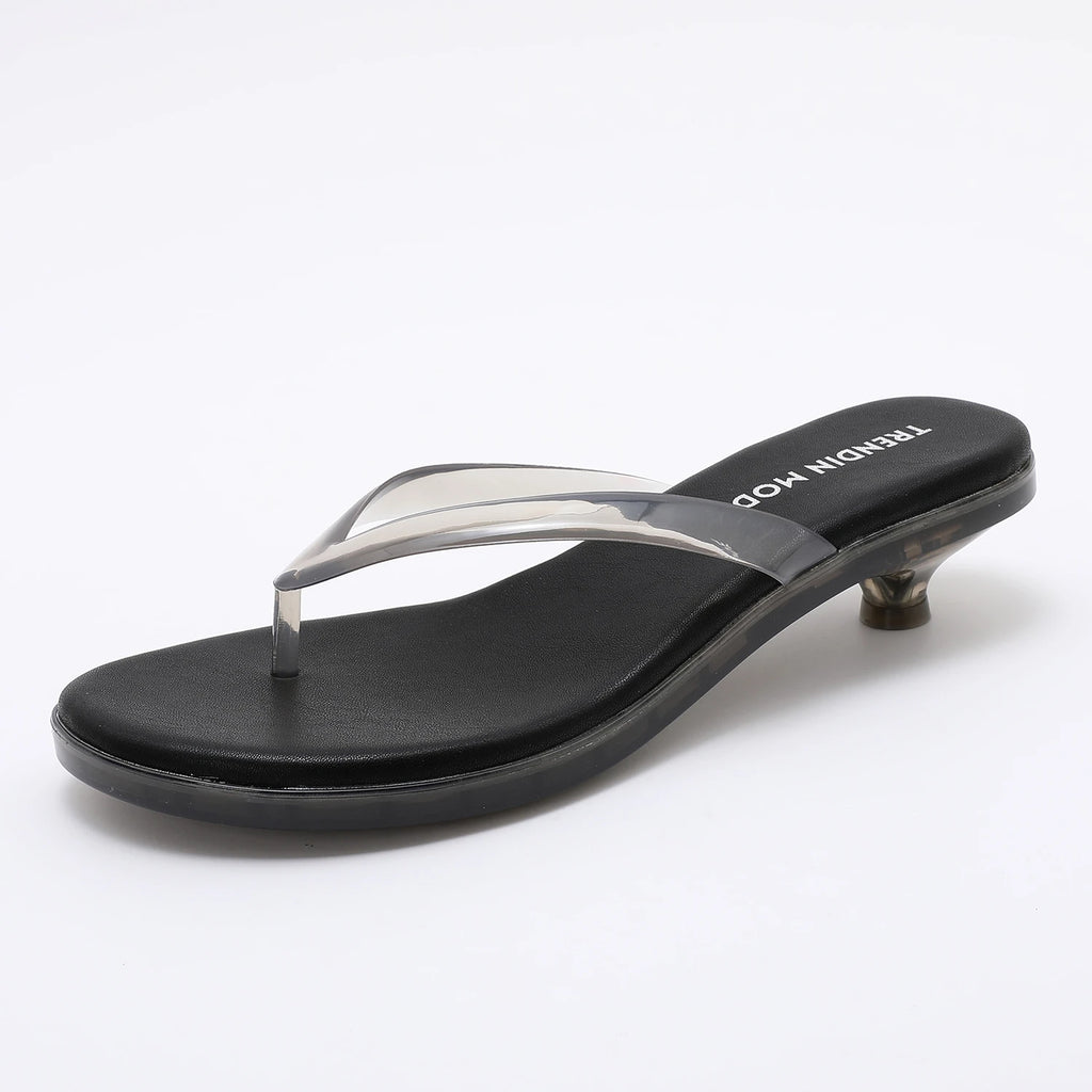 Women's Jelly Thong Low Heel Sandals
