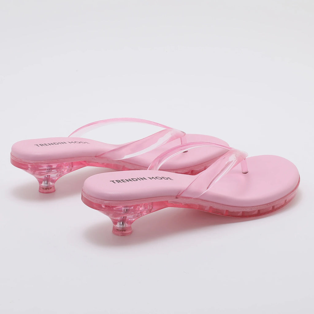 Women's Jelly Thong Low Heel Sandals